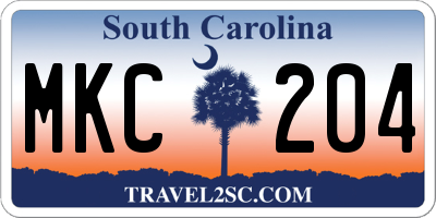 SC license plate MKC204