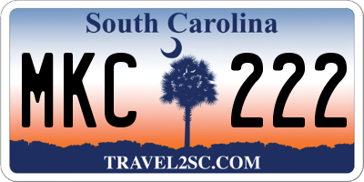 SC license plate MKC222