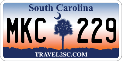 SC license plate MKC229