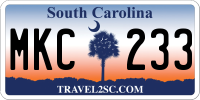 SC license plate MKC233