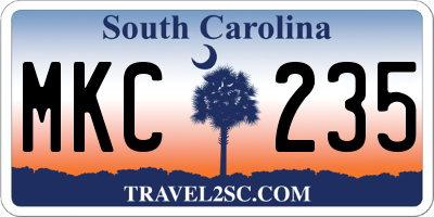 SC license plate MKC235