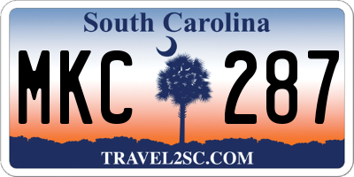 SC license plate MKC287