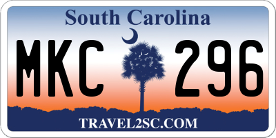 SC license plate MKC296