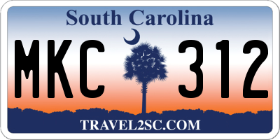 SC license plate MKC312