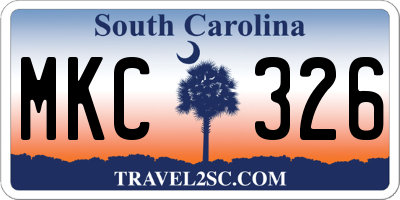 SC license plate MKC326