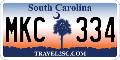 SC license plate MKC334