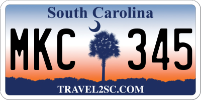 SC license plate MKC345
