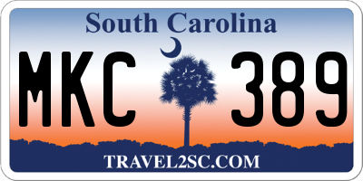 SC license plate MKC389