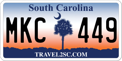 SC license plate MKC449