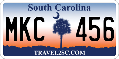 SC license plate MKC456