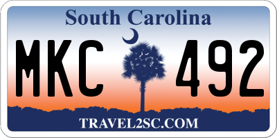 SC license plate MKC492