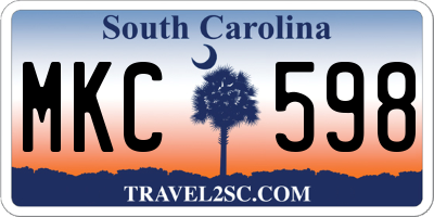 SC license plate MKC598