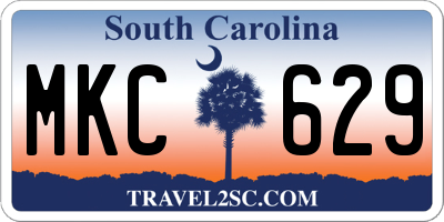 SC license plate MKC629