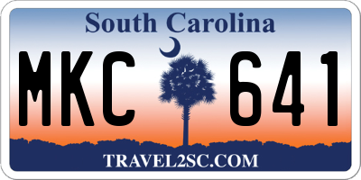 SC license plate MKC641