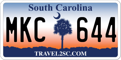 SC license plate MKC644