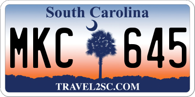SC license plate MKC645