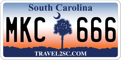 SC license plate MKC666