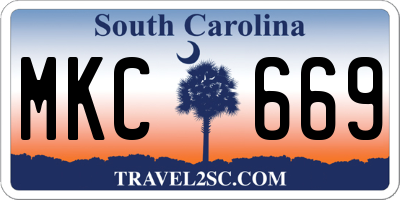 SC license plate MKC669