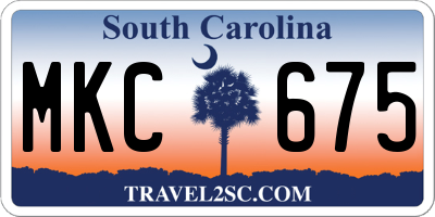 SC license plate MKC675