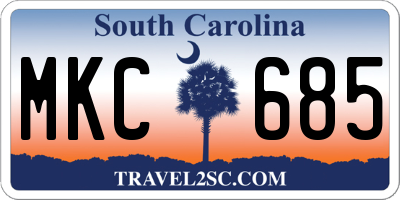 SC license plate MKC685