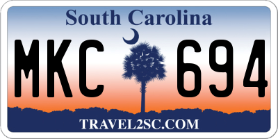 SC license plate MKC694