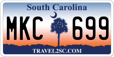 SC license plate MKC699