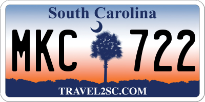 SC license plate MKC722