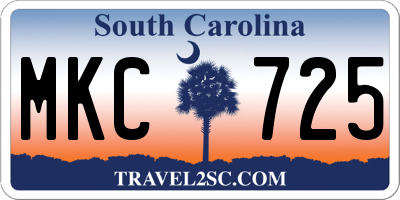 SC license plate MKC725