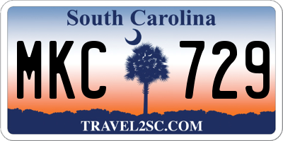SC license plate MKC729