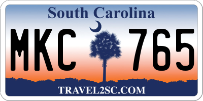 SC license plate MKC765