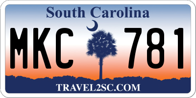SC license plate MKC781