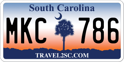 SC license plate MKC786
