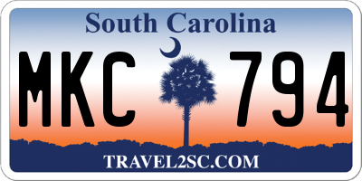 SC license plate MKC794