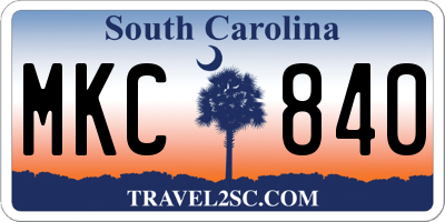 SC license plate MKC840