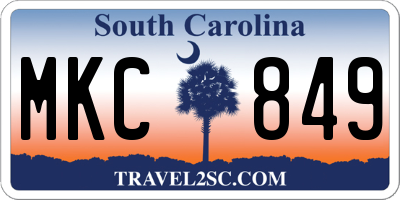 SC license plate MKC849