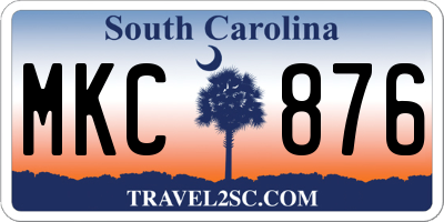 SC license plate MKC876