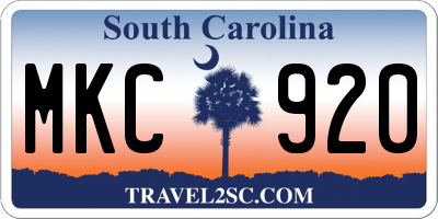 SC license plate MKC920