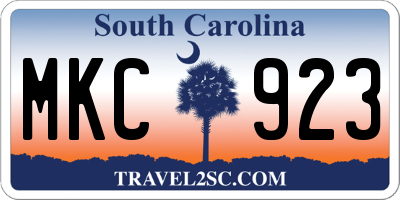SC license plate MKC923