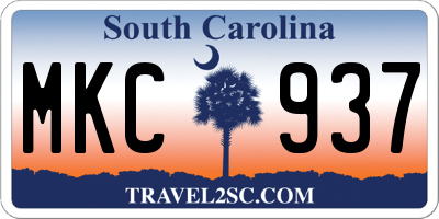 SC license plate MKC937