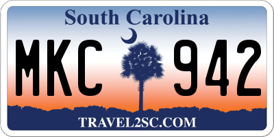 SC license plate MKC942
