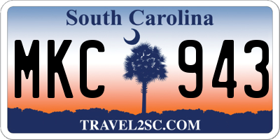 SC license plate MKC943