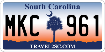 SC license plate MKC961