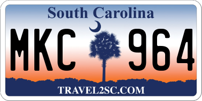 SC license plate MKC964