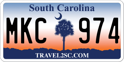 SC license plate MKC974