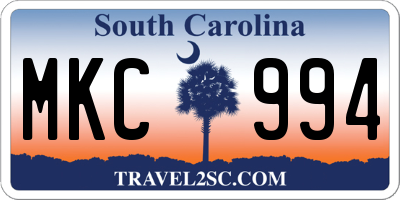 SC license plate MKC994