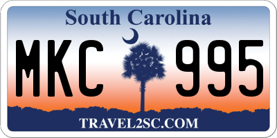 SC license plate MKC995