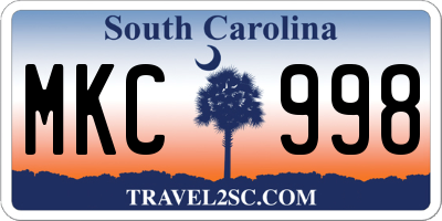 SC license plate MKC998