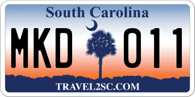 SC license plate MKD011