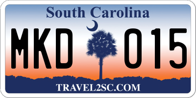 SC license plate MKD015