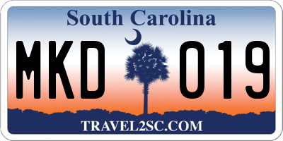 SC license plate MKD019